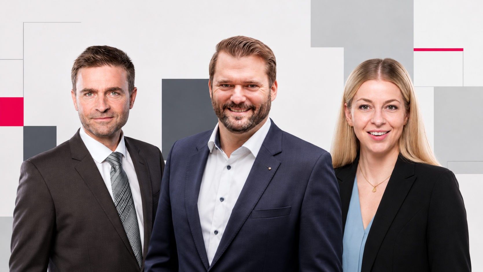 Il team SwissLegal: Martin Frey a sinistra, Roman Gubser al centro e Sabrina Mages a destra